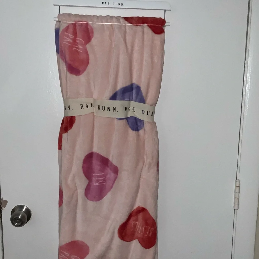 Rae Dunn Conversational Hearts Valentine’s Day Blanket / Throw